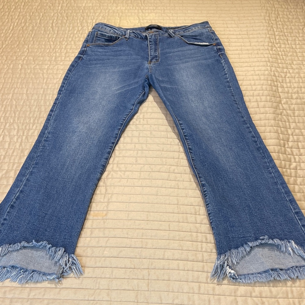 Black Label Distressed Blue Ankle Jeans WOMENS SIZE 15 MEASURES SMALLER !!